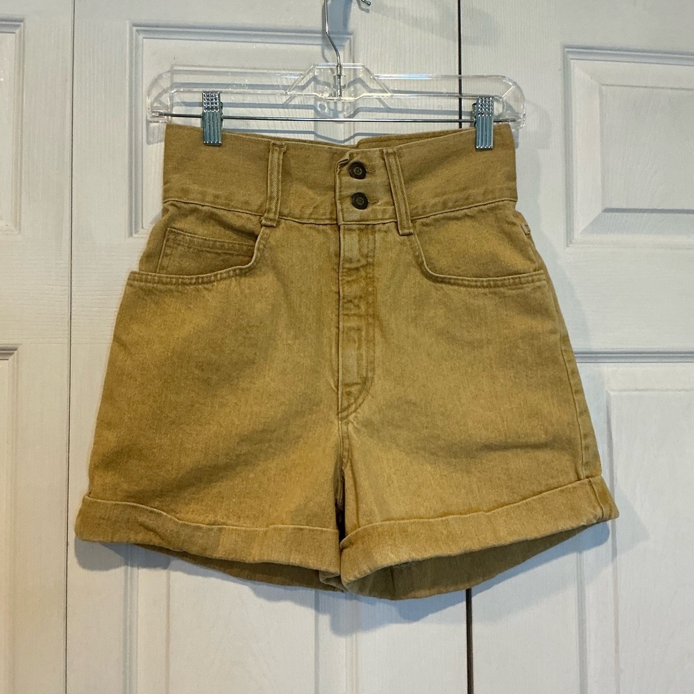 🩷 Express High Rise Gold / Yellow Denim Shorts - Size 5
